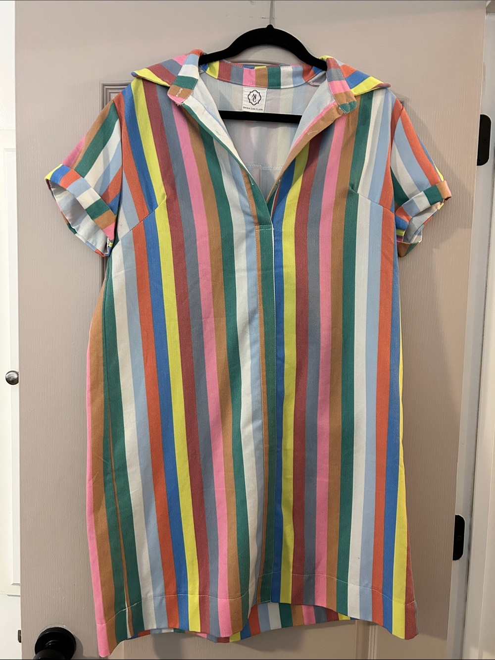 Striped collard Mini Dress - Multicolor